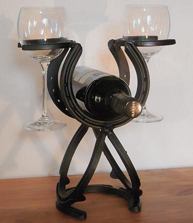Horseshoe Wine and glass holder 